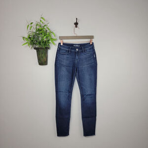 Silver Suki Skinny Jegging Jeans Dark Indigo Blue Multi Color Stitching 27